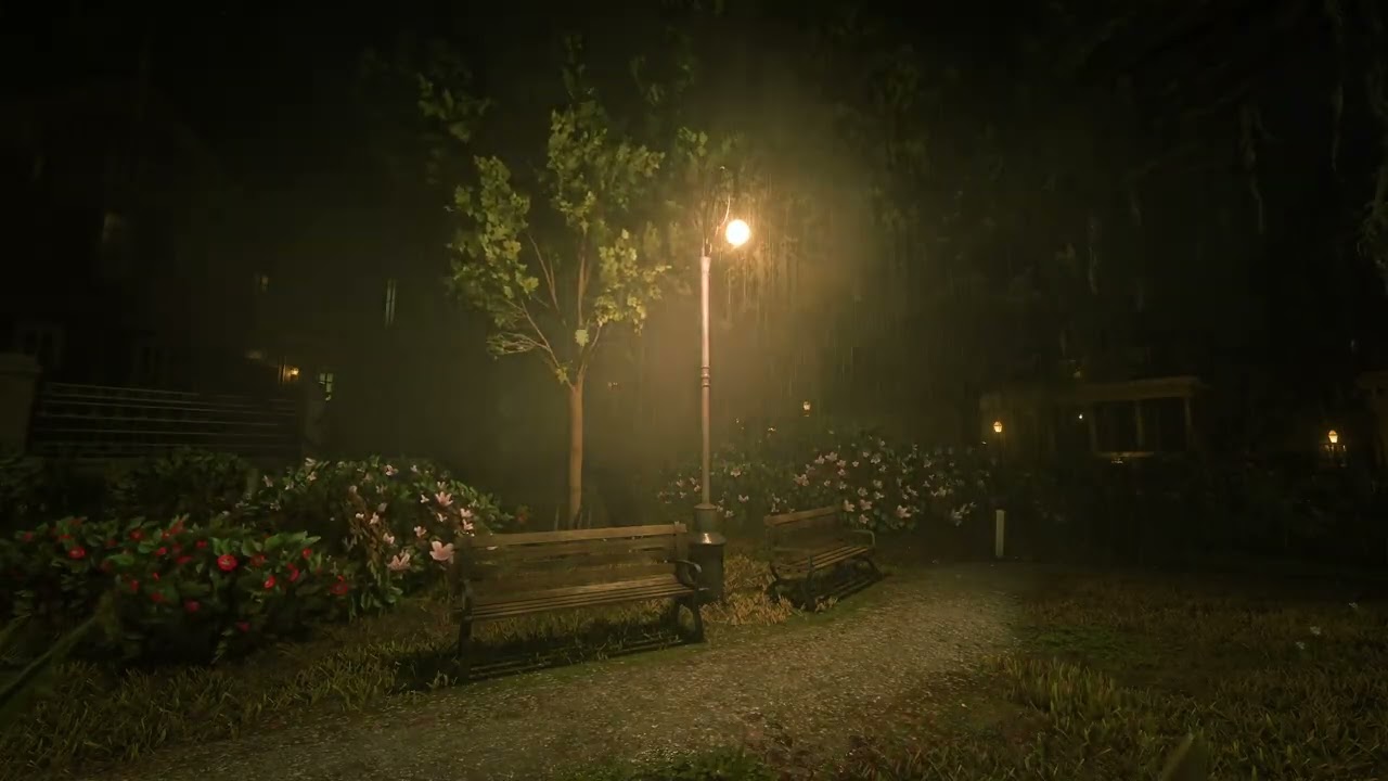 Heavy Night Rain and Thunder Ambience for Deep Sleep and Anxiety Relief