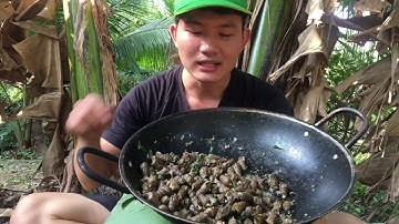 Đi bắt ốc len,ốc hút um nước cốt dừa béo ngậy