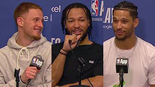 Donte DiVincenzo, Jalen Brunson \& Josh Hart FULL Postgame Presser After Round 1 Win!