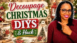 🎄Decoupage Christmas Decor DIYs 🎄 | Easy High-End Holiday Crafts on a Budget