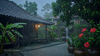 Cozy Countryside Rain with Traditional Java, Vintage Bike, and Soothing Waterfall πΏ