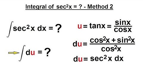 Calculus 2: Integration of Trig Functions (8 of 16) Integral of sec^2(x)=? - Method 2