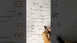 Table 193math #maths #mathstricks #shortsvideo #shorts