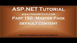 Part 150   Default content in contentplaceholder of a master page in asp net