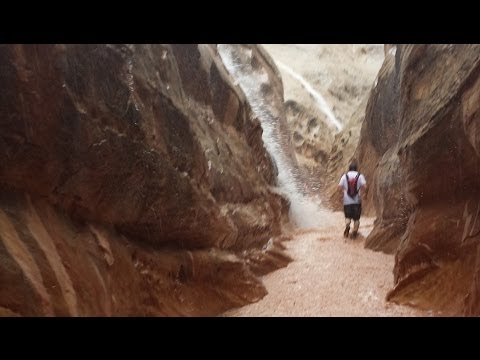 Flash Flood Caught on Camera! Little Wild Horse Slot Canyon