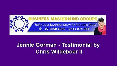 Testimonial #2 by Chris Wildeboer on Jennie Gorman...