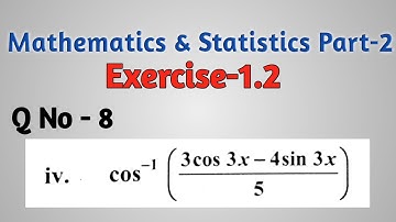 differentiation Exercise 1.2 Question 8  problem 4 mathematics and statistics part 2