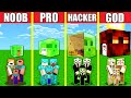 Minecraft Battle: SLIME HOUSE BUILD CHALLENGE - NOOB vs PRO vs HACKER vs GOD / Animation MAGMA CUBE