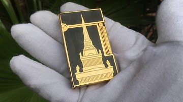 Bật lửa Dupont tiếng hay hoa văn hình tháp chùa mã D17V | Deva.vn | Giá 750.000 Đ