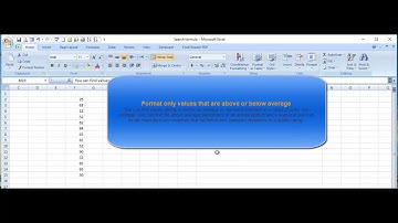 FORMAT ONLY VALUES THAT ARE ABOVE OR BELOW AVERAGE