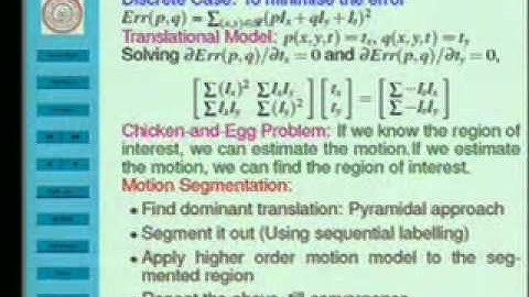 Motion Segmentation & Trecking Part I
