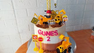 KUE ULTAH ANAK LAKI LAKI EXCAVATOR/KONTRUKSI/excavator cake