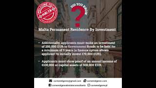 Malta Permanent Residence By Investment, Malta Permanent Residence Permits