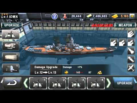 Warship Battle 3D Upgrade Cost - IOWA