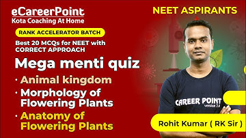 Mega Menti Quiz | Rank Accelerator  Batch | Rohit Sir | eCareerPoint-NEET