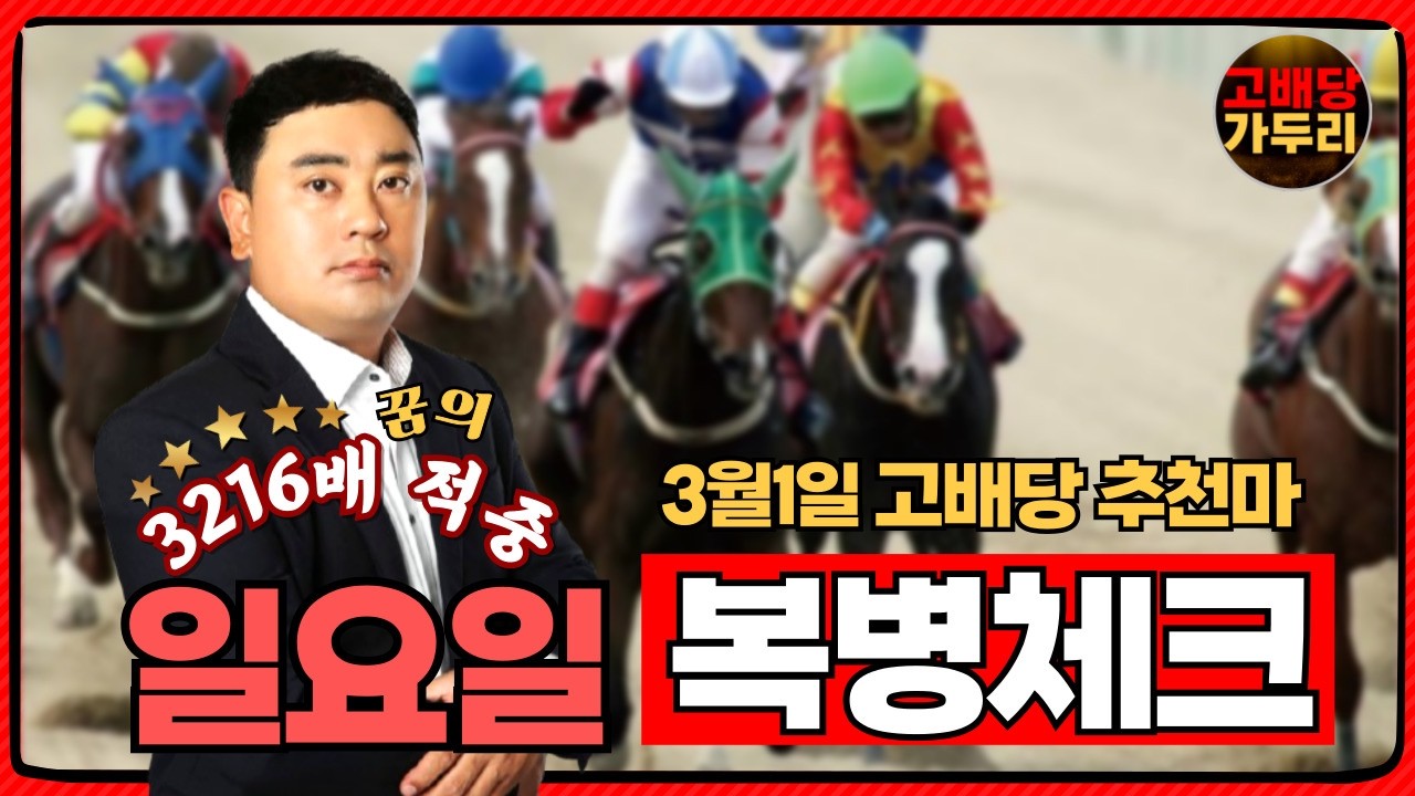 3월1일 일요일 부산경마 5경주 서울경마8경주 때립니다!!!