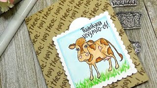 Simple Copic Marker Colored Scene featuring Moo-tiful Buddies | Not2Shabby DT Project
