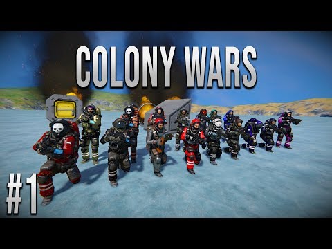 Space Engineers - Colony WARS! - Ep #1 - Surviving a CRASH!