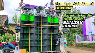 Intip Persiapan Cek Sound HARMONIS Audio Hajatan Horeg 18 Subwofer Klampok Singosari