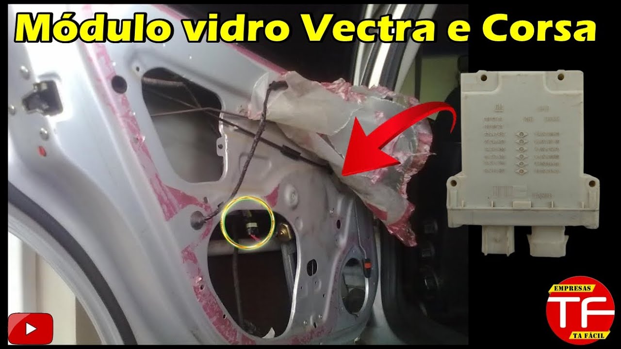 Substituindo módulo de vidro elétrico original do Vectra . Mesma aplicação para o Corsa
