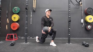 Split Squat Iso + Cross Body Lift (Medball)