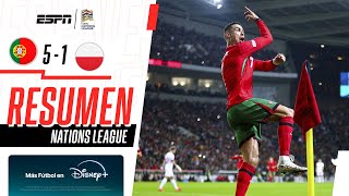 Thumbnail for DOBLETE DE CRISTIANO RONALDO Y GOLEADA DE LOS LUSOS EN CASA | Portugal 5-1 Polonia | RESUMEN