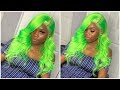 LIME GREEN💚It’s Slime Season 💚💚| Lace Wig Install with Curls💚💚|Upretty Hair