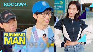 Young Ji Hyo shows a little belly for her airport look KOCOWA+ Running Man E650 ENG SUB