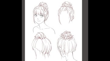 [Medibang Paint Pro desktop version how to] Draw Bun Hair tutorial