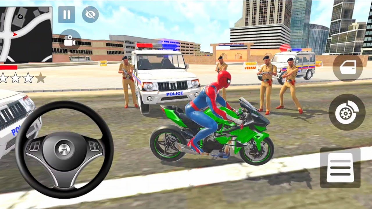 Car bike game*Franklin ordered an Indian police car and creta in the game 🎮 With bus