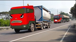 Wow Ada Truk Kontainer Besar, Truk Tangki Chemical, Truk Pasir, Bus Kecil Mirip Tayo Dan Teman Teman