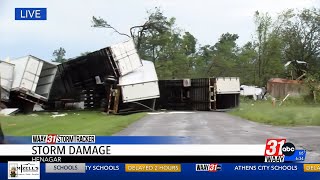 Tornado tosses trailers, trees in Alabama town