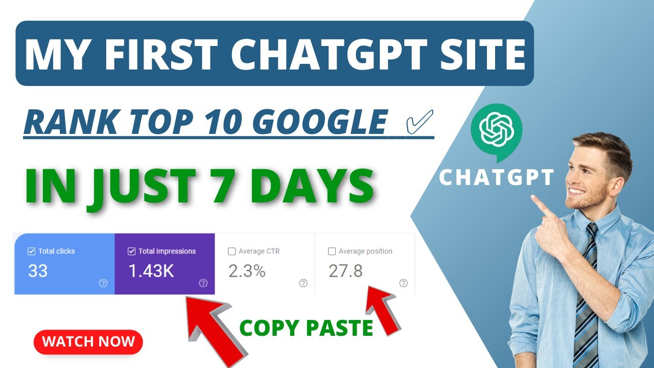 My First Chat GPT Website Rank Top #10 Google | On New Domain | Copy ...