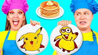 Pancake Art Challenge | Funny Food Situations by KaZaZa Challenge