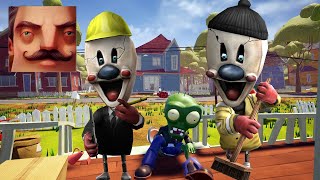 Hello Neighbor - New Neighbor Ice Scream 4 Normal Mini Rod Janitor Act 2 Trampoline Gameplay