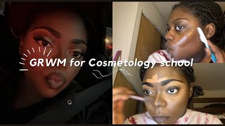 GRWM for Cosmetology School | Makeup, morning routine and MORE