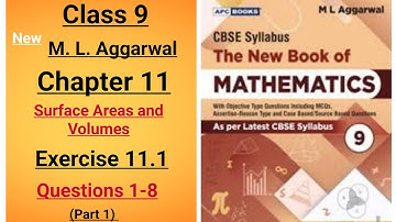 New ml aggarwal class 9 maths chapter 11 Surface Areas and Volumes exercise 11.1 question 1-8 part 1