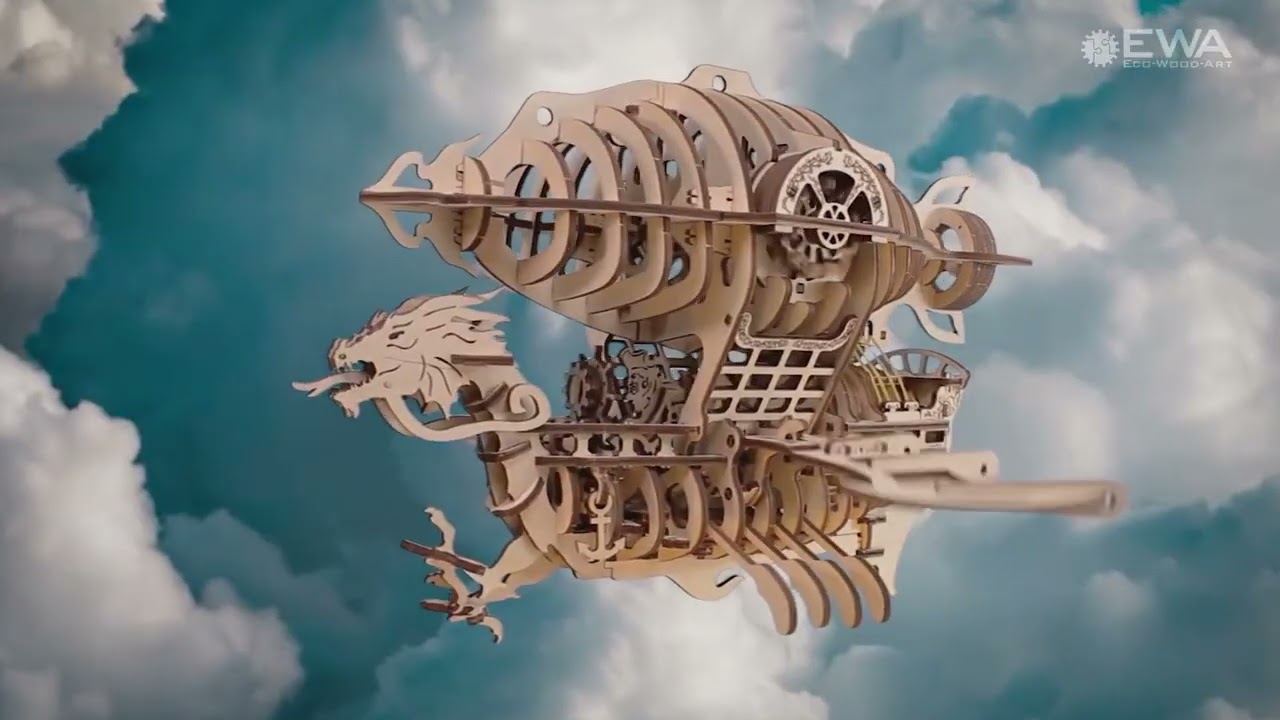 3D wooden puzzle zeppelin for children & adults | Mechanical