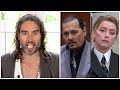 Russell Brand Reacts To Johnny Depp vs Amber Heard Trial