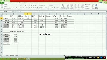 Sharpe ratio using excel