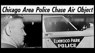 UFO spotted over Elmwood cemetery, chased by policemen Joe Lukasek and Clifford Shaw, Illinois, 1957