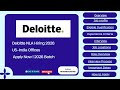 Deloitte NLA Hiring 2026 | National Level Assessment | 2026 Batch | Deloitte US-India