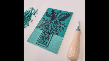 Beginners friendly Lino cutting and printing art process video