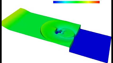 Shallow water flow impacting an obstacle: central moment-lattice Boltzmann simulation