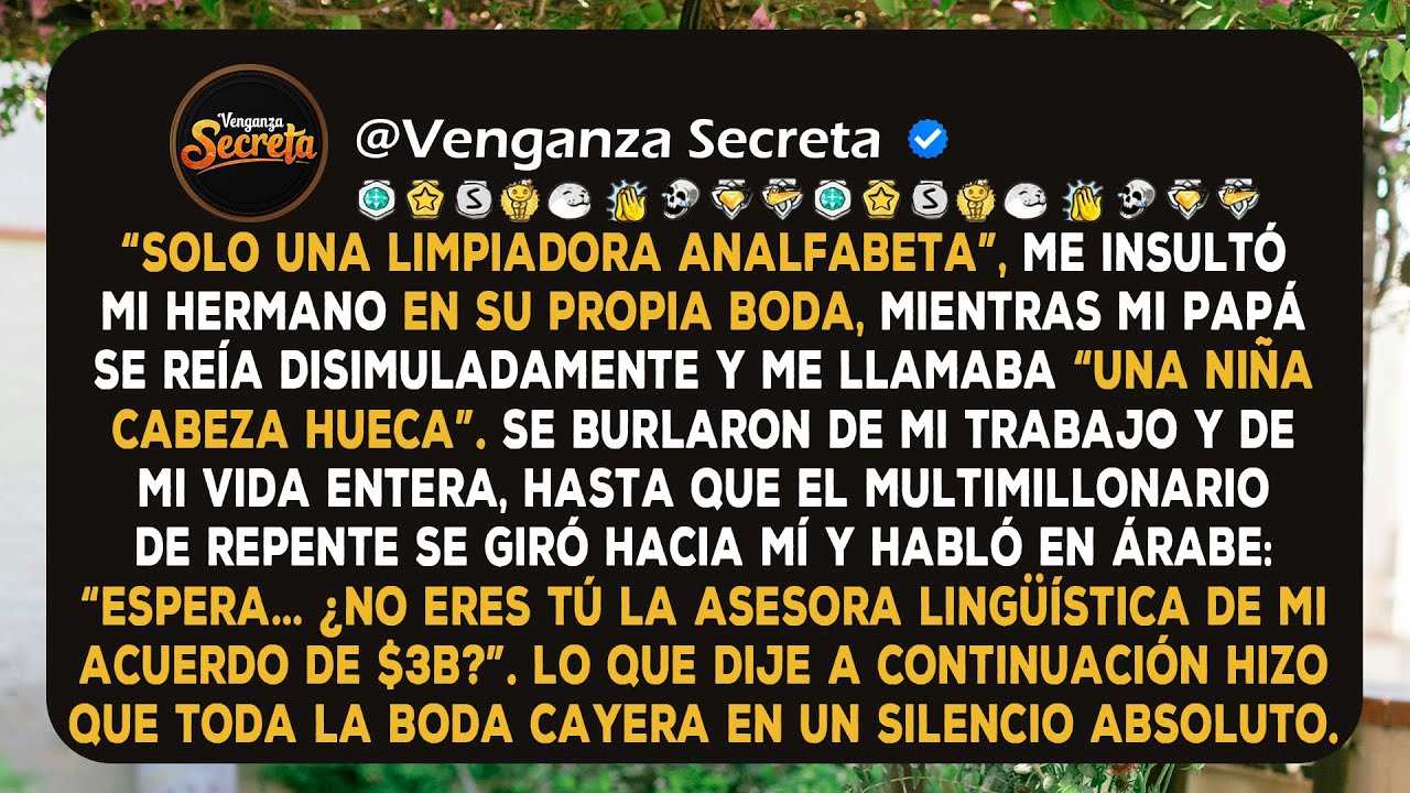 Mi hermano me insultó llamándome “limpiadora analfabeta” en su boda, hasta que el multimillonario...