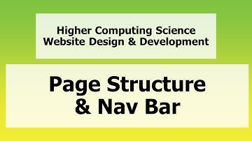 eSgoil: HCS: Websites 1 - Page Structure  & Nav Bar