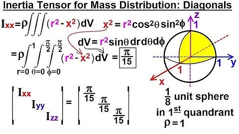 Calculus 3: Tensors (22 of 45) The Inertia Tensor for a Mass Distribution: Diagonal