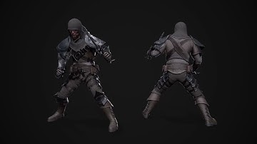 Dark fantasy assassin - Game Ready Low-Poly 3D model