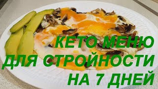 KETO MENU FOR 7 DAYS - WE LET WEIGHT WITHOUT HARMFUL HEALTH