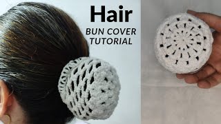 How to Crochet Bun Cover for Hair | Crochet Hair Accessories | Easy Tutorial for Beginners
